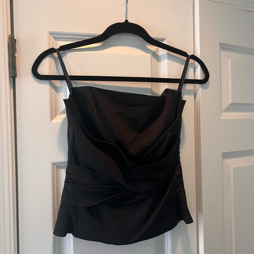 BCBGMaxAzria Black Draped Bustier